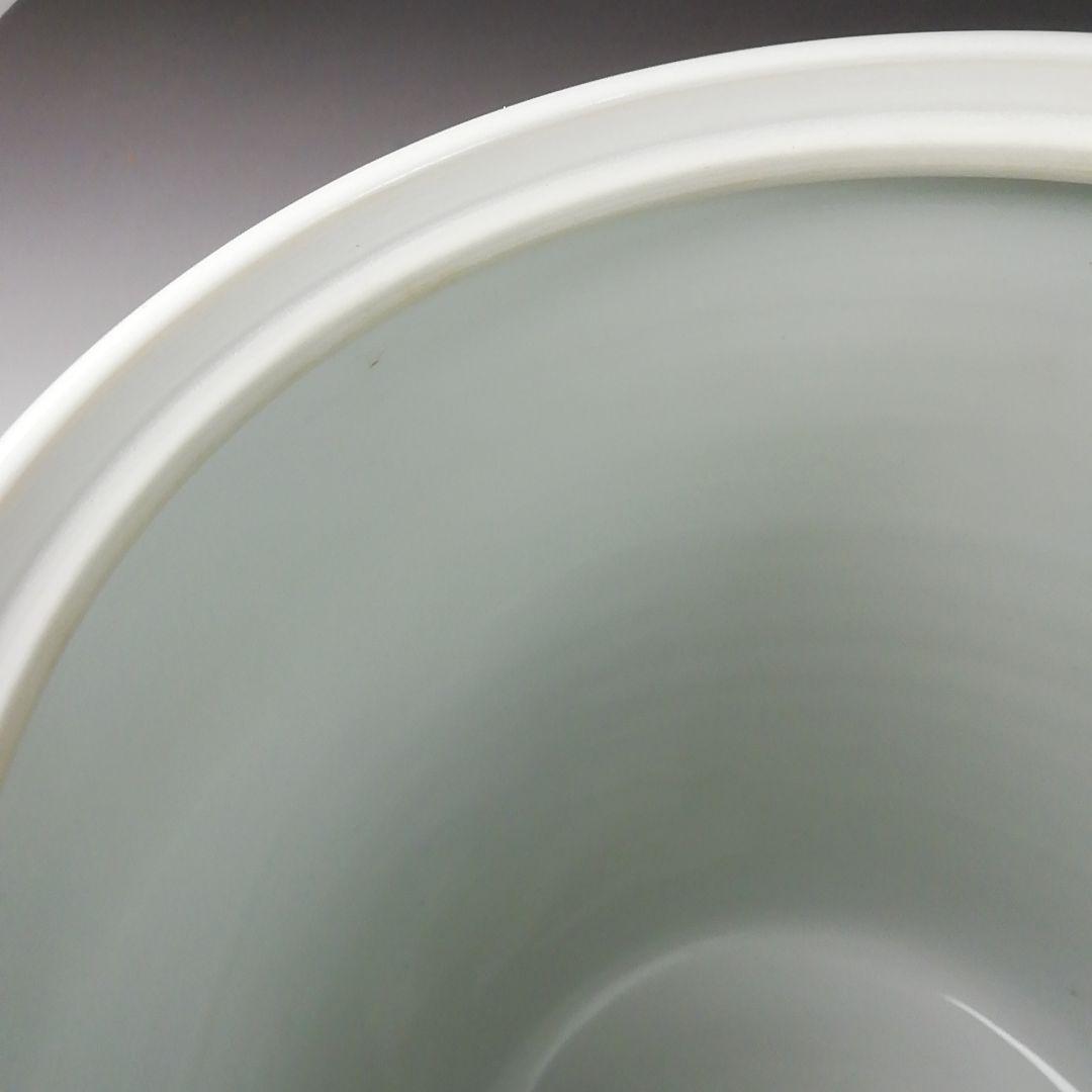 Ｔ１９３　水指　『染付　岩竹』『押小路窯　庄左ェ門』　共箱　茶道具