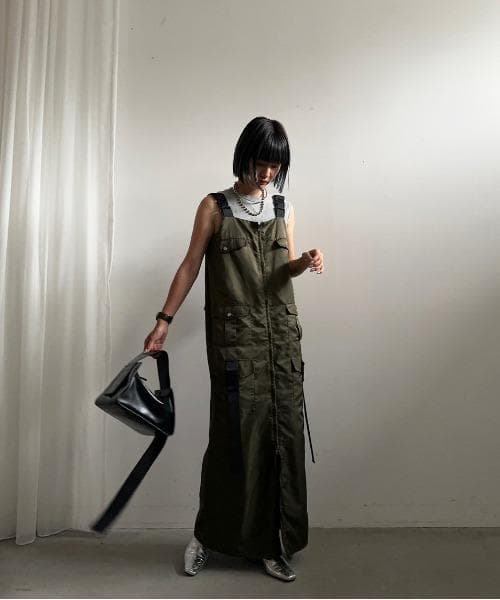 【AMERI/アメリ】MILITARY WORK I LINE DRESS