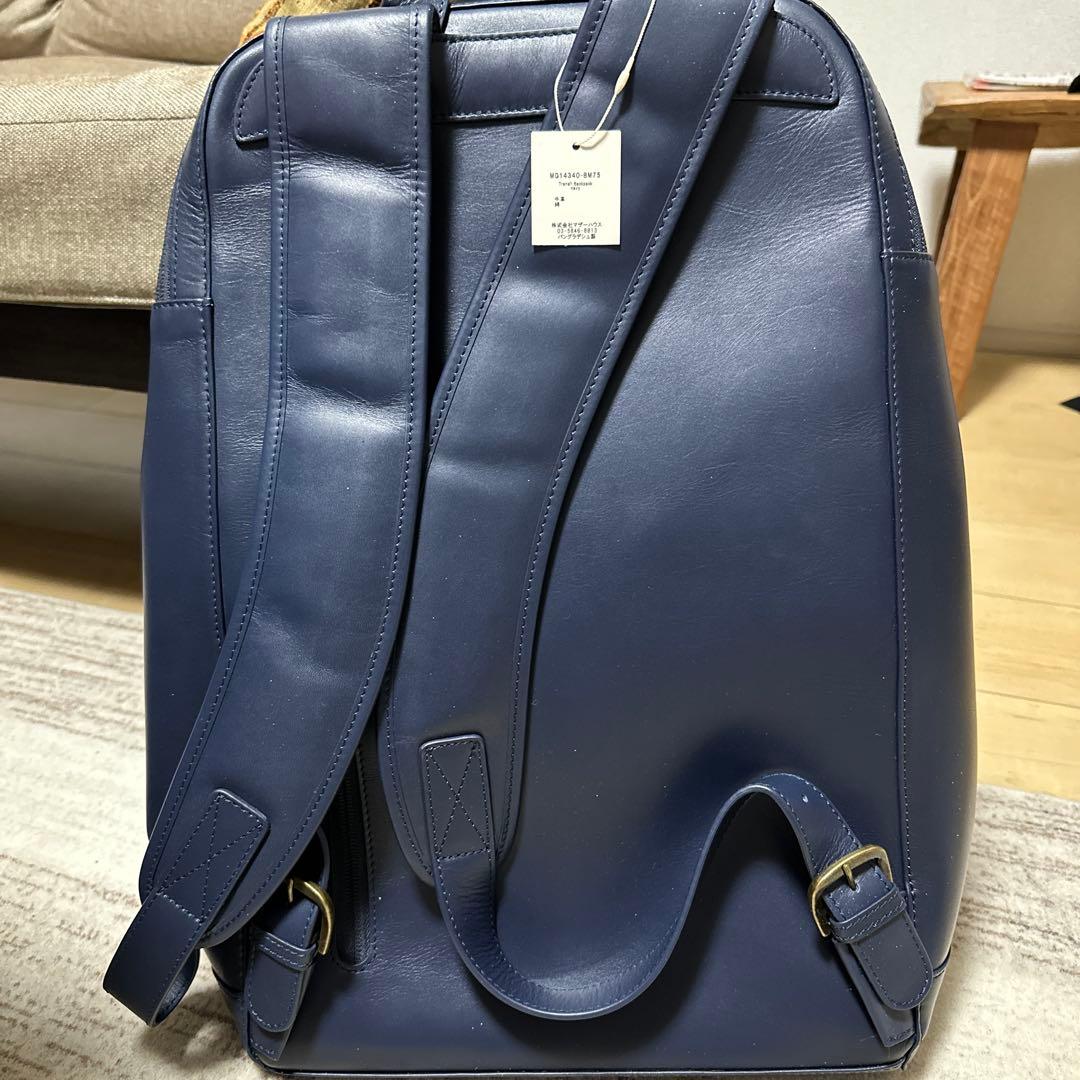 ネイビー レザー リュック 新品タグ付きマザーハウス