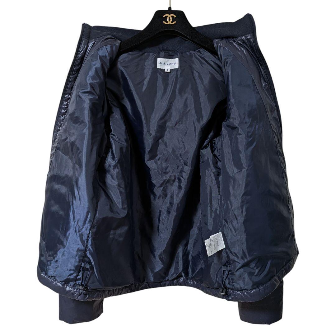 ジャックバニー ロゴライン ダウンジャケット ネイビー フード ゴルフ 1 M