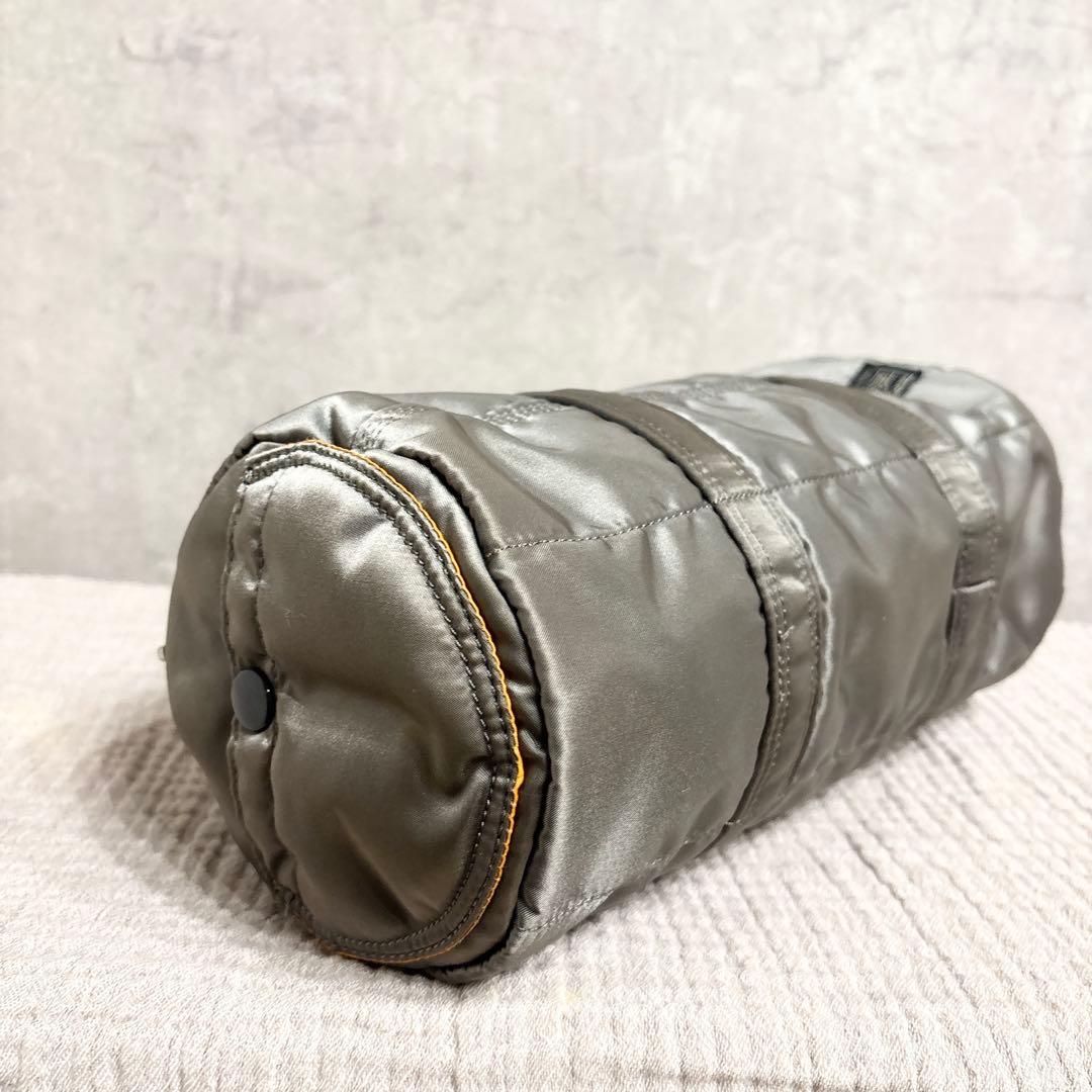 美品 ポーター タンカー ドラムバッグ ミニボストン グレー