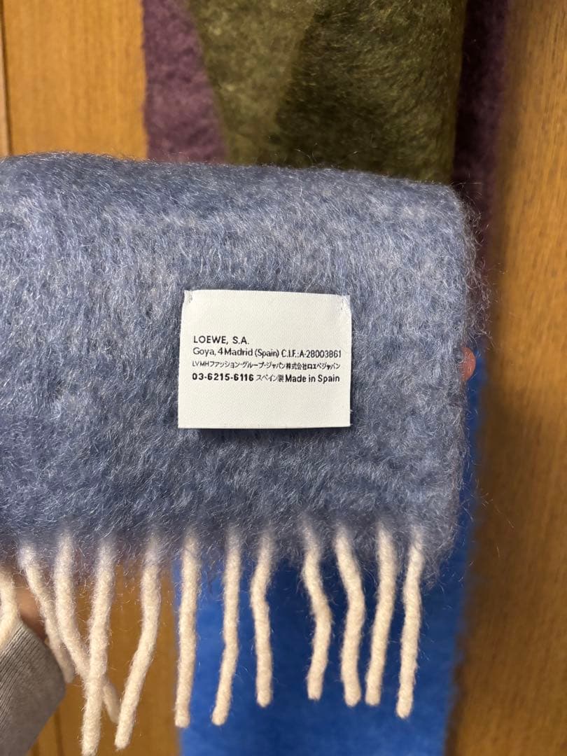 ｋ*ｓ様 LOEWE マフラー　ロエベ オリーブ グリーン ブルー　モヘア