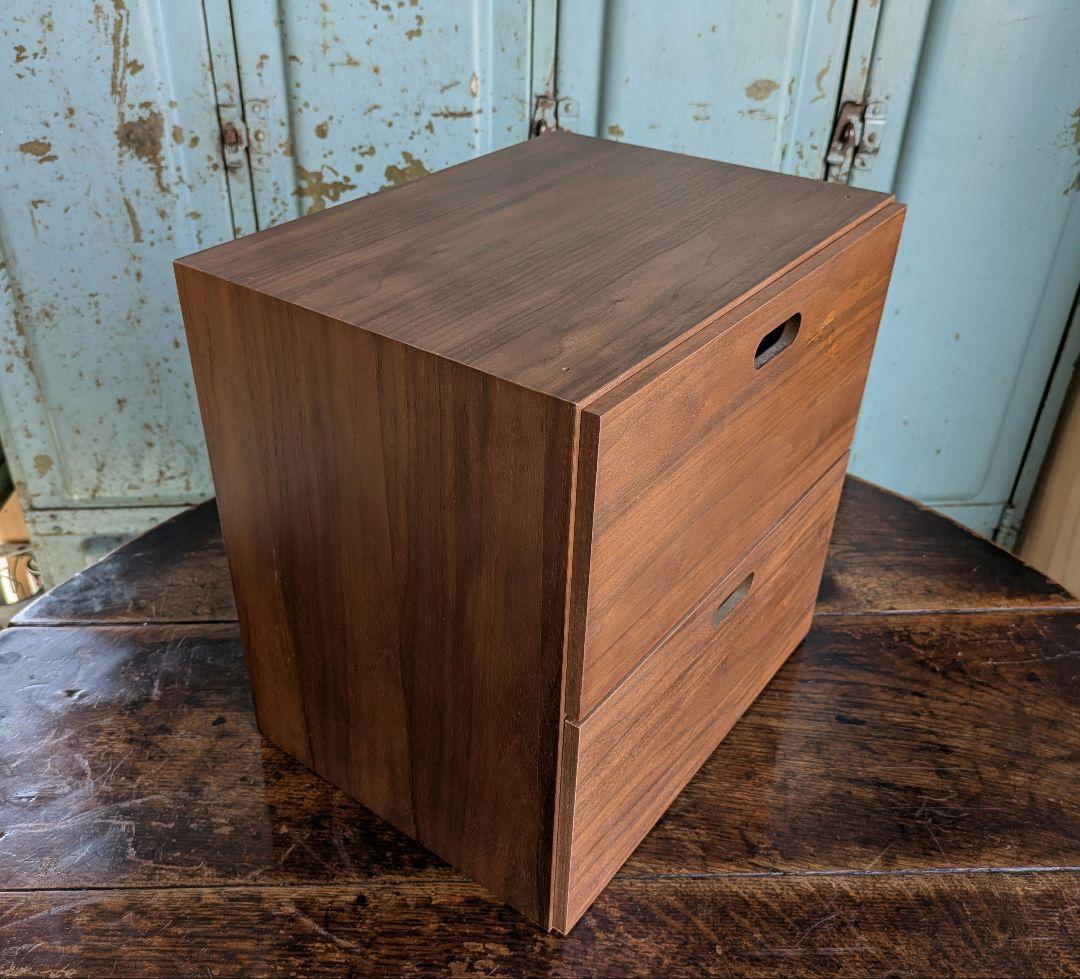 無印良品 スタッキングチェスト 引出し ウォールナット材　2段　棚