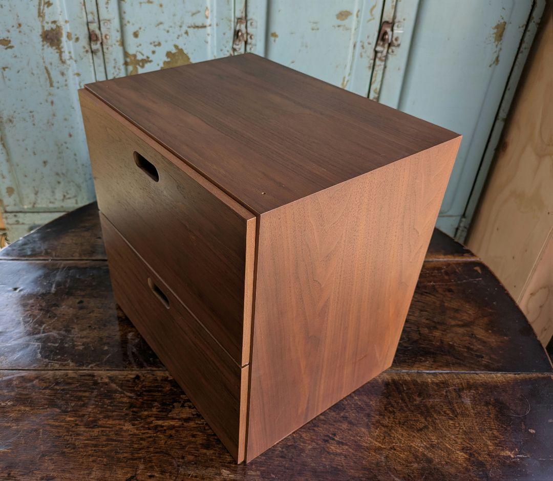 無印良品 スタッキングチェスト 引出し ウォールナット材　2段　棚