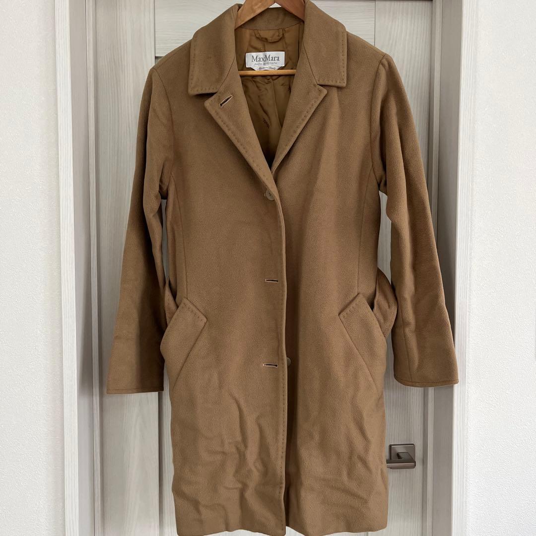 Max Mara ピュアカシミア100% コート 白タグ キャメル