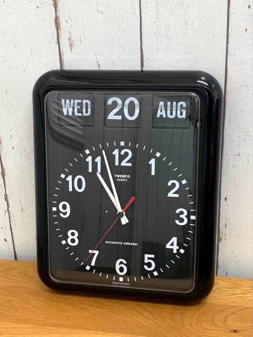 【美品】TWEMCOオートマティック カレンダー クオーツクロック BQ-12A