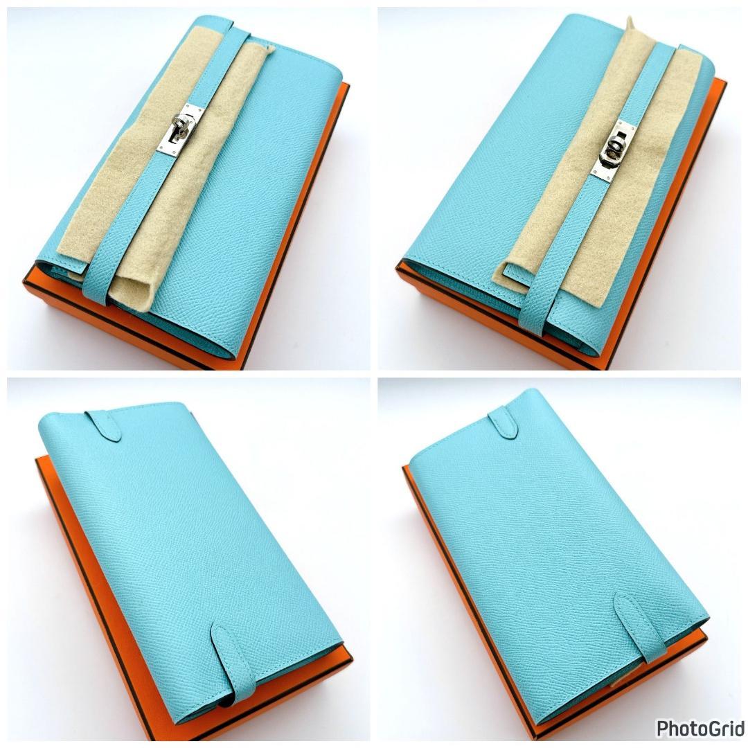 エルメス　ケリーウォレット　ブルーセレスト　X刻印　長財布　プレゼント