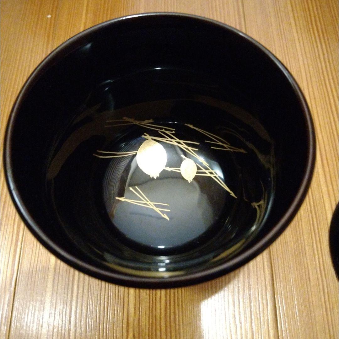 K*ん様 箸洗　松葉蒔絵　黒塗　１０人前