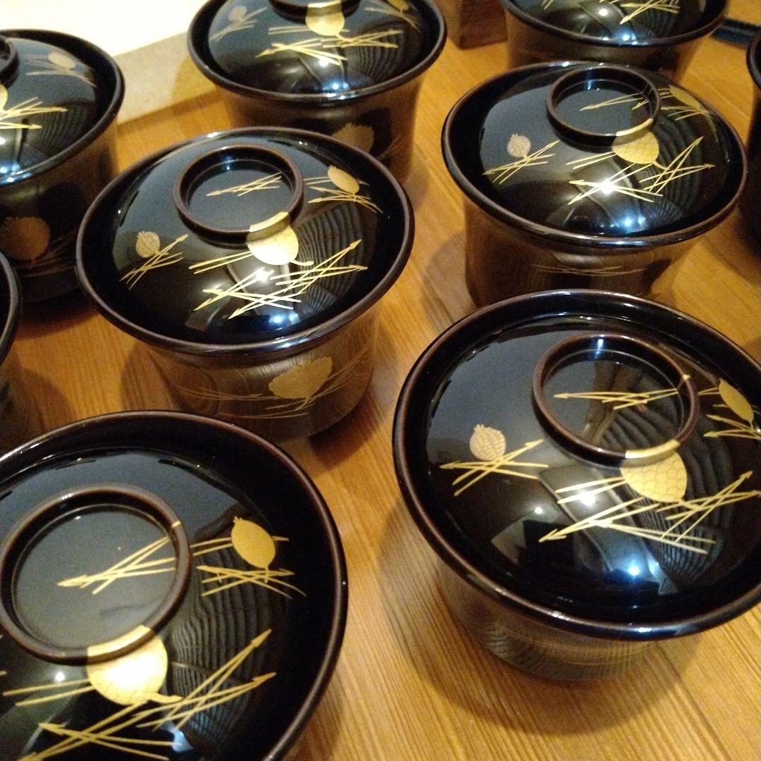 K*ん様 箸洗　松葉蒔絵　黒塗　１０人前