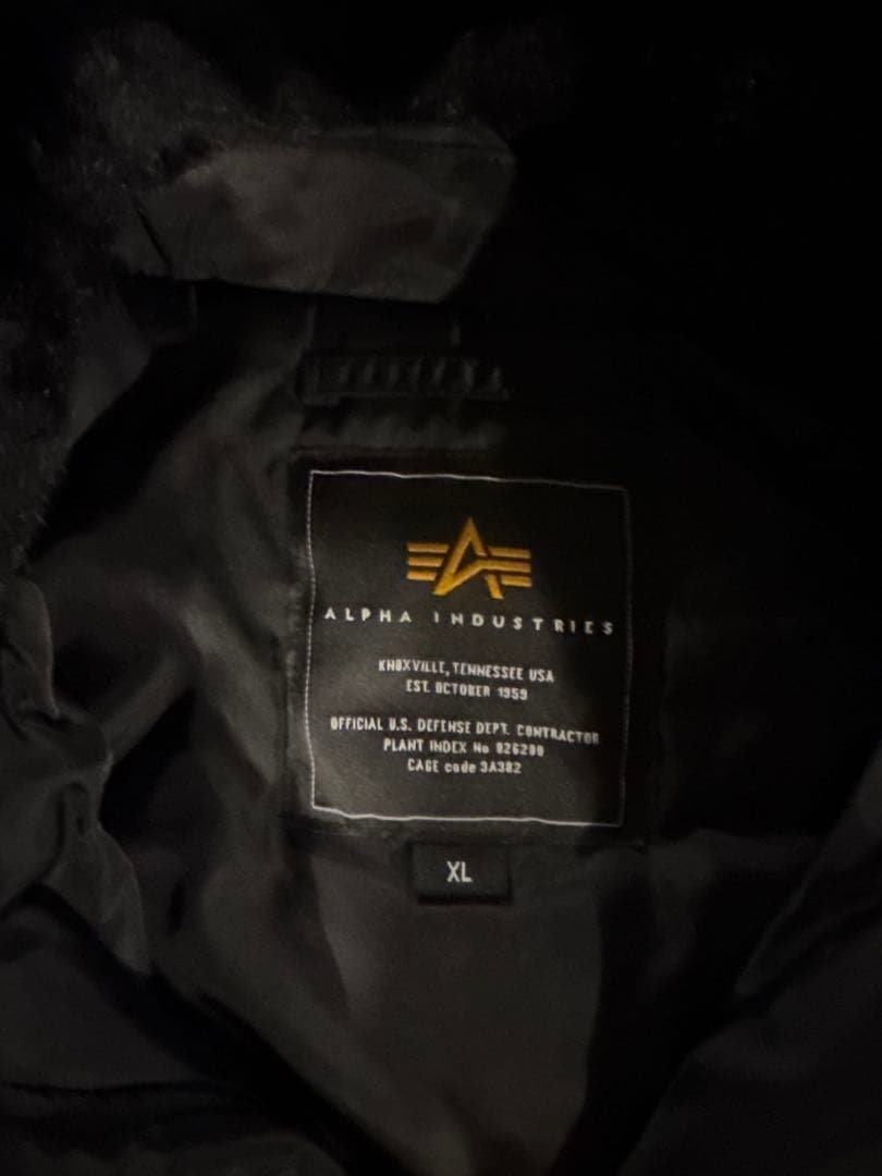ALPHA INDUSTRIES ブラック MA-1ジャケット XL