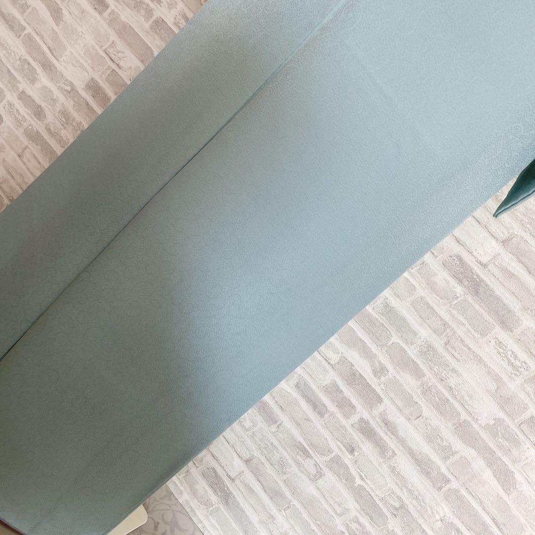 色無地　フルセット　唐草地紋　水色　シンプル　礼装　カジュアル　着物　I9