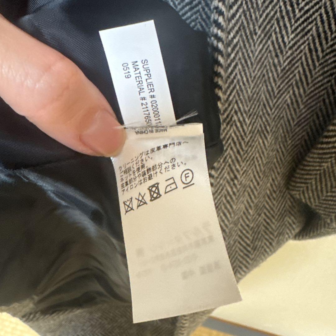 ラルフローレン　グレー ヘリンボーン柄 ロングコート