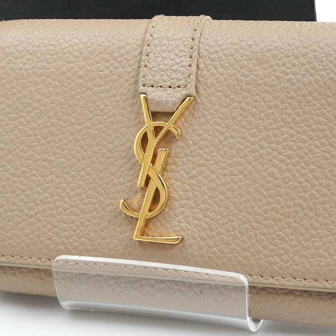 ✨未使用に近い✨　YSL イヴサンローラン　キーケース　6連　金ロゴ　レザー
