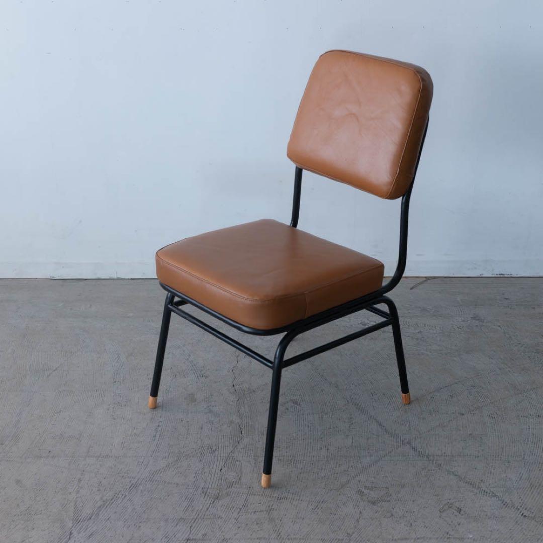 あおうみ　ダイニングチェア 本革　アイアン