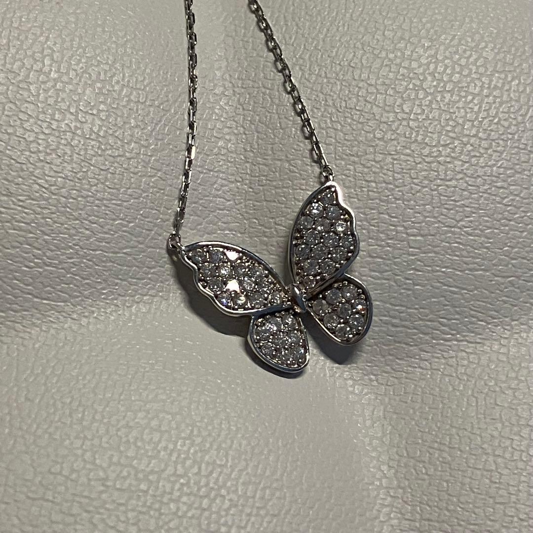 lkサロン　バタフライ小　wg 蝶 ネックレス　箱なし