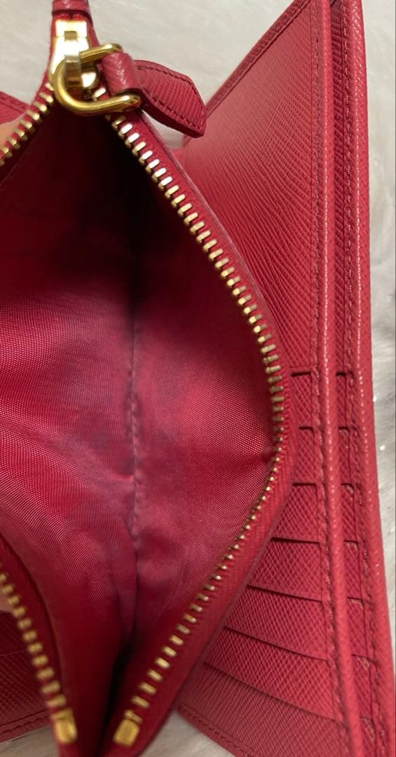 【PRADA】プラダ財布☆サフィアーノ☆コンパクトウォレット☆ピンク美品