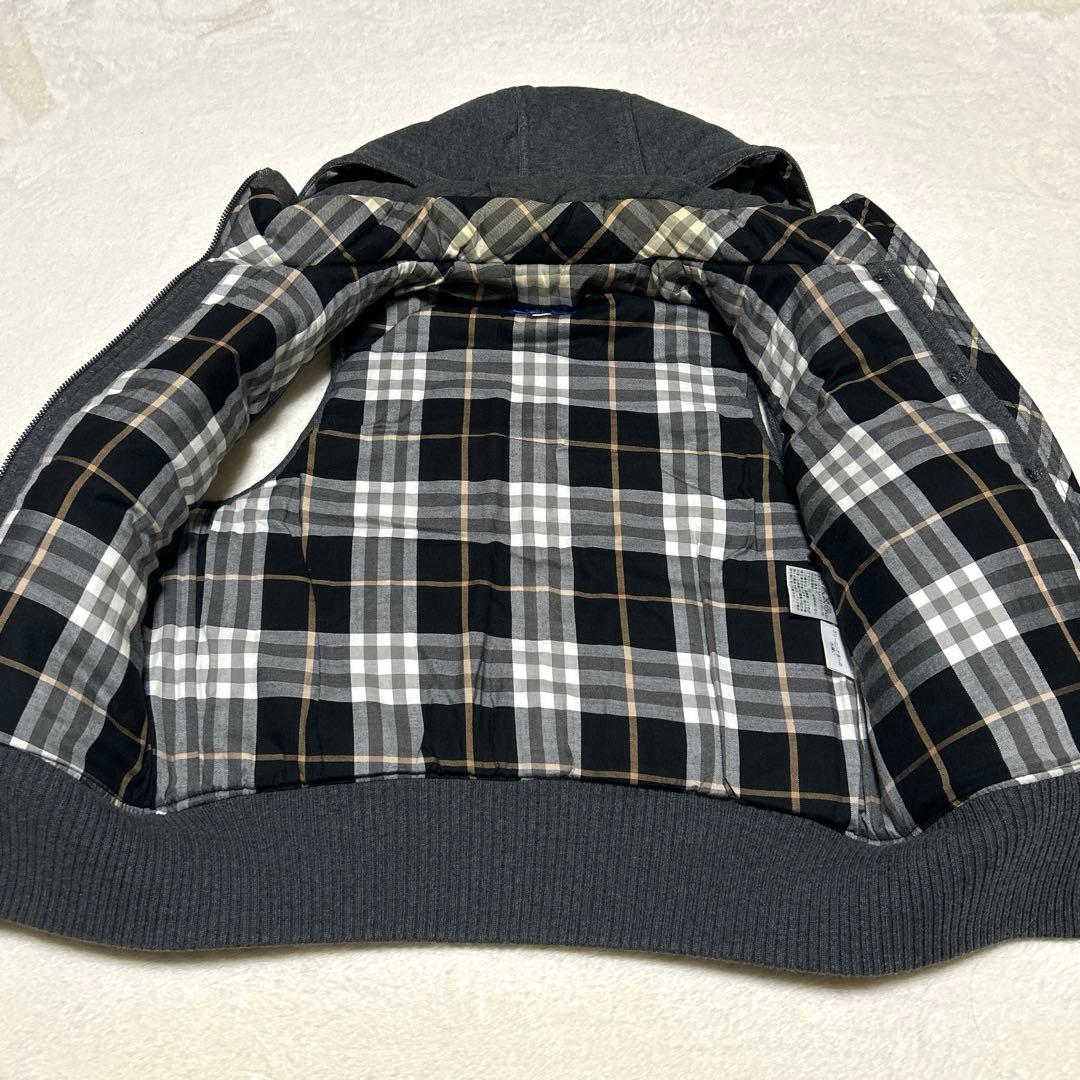 ✨美品✨　BURBERRY ダウンベスト フード ノバチェック ロゴ　刺繡　38