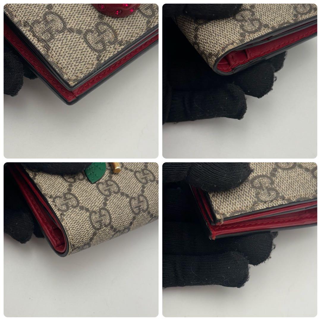 極美品　GUCCI チェリー　二つ折り　財布　ビジュー欠損なし　人気
