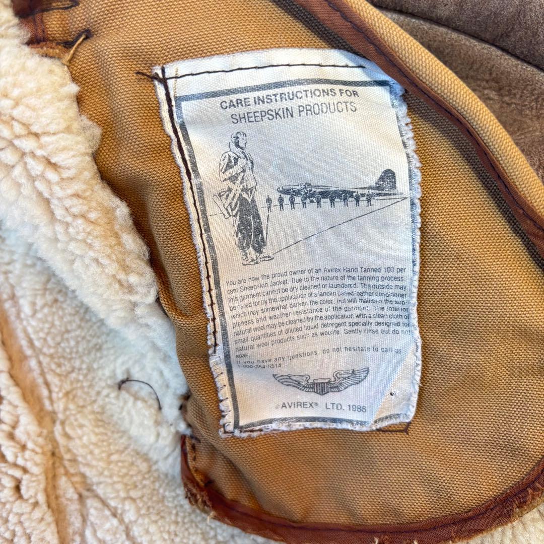 【専用】 アヴィレックス　ムートンジャケット　フライトジャケット　羊革　ブラウン