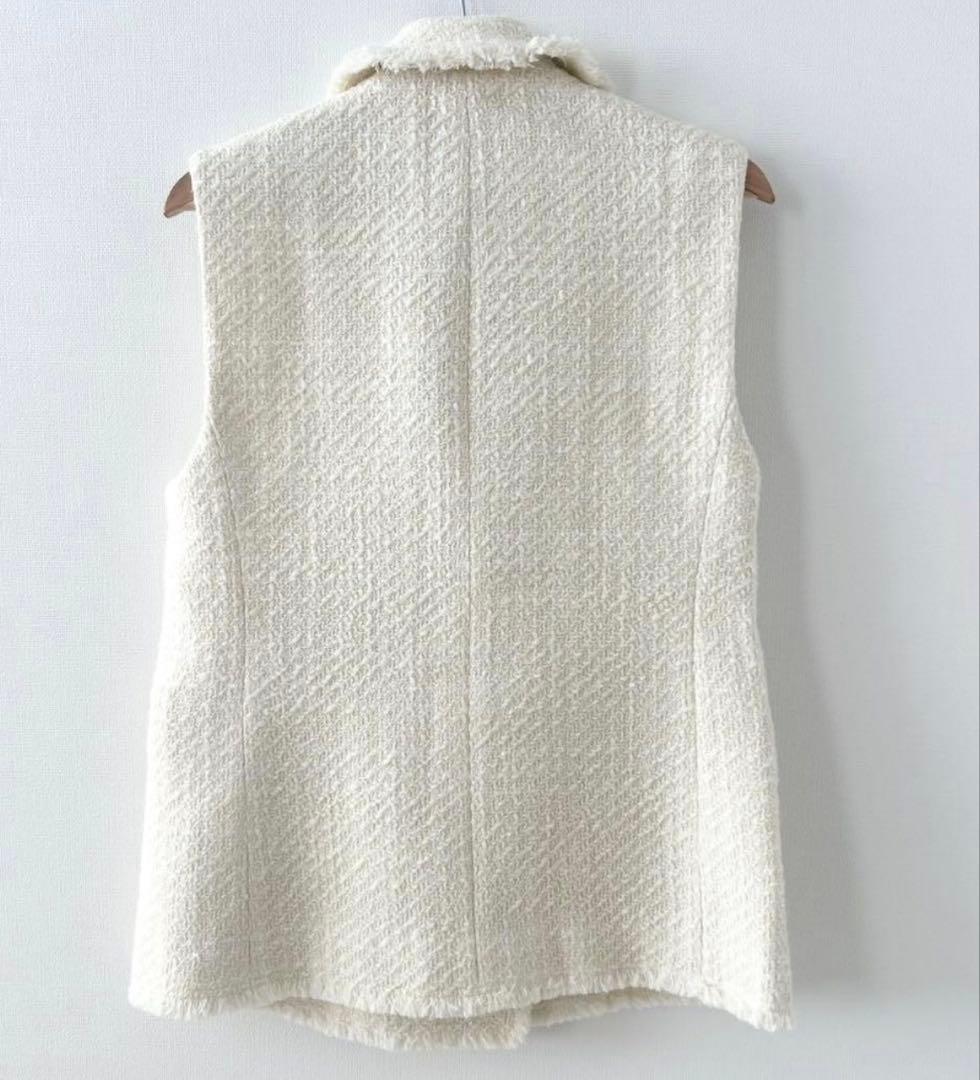 LOULOU WILLOUGHBY ホワイトジレ　ジオリカラメツイード