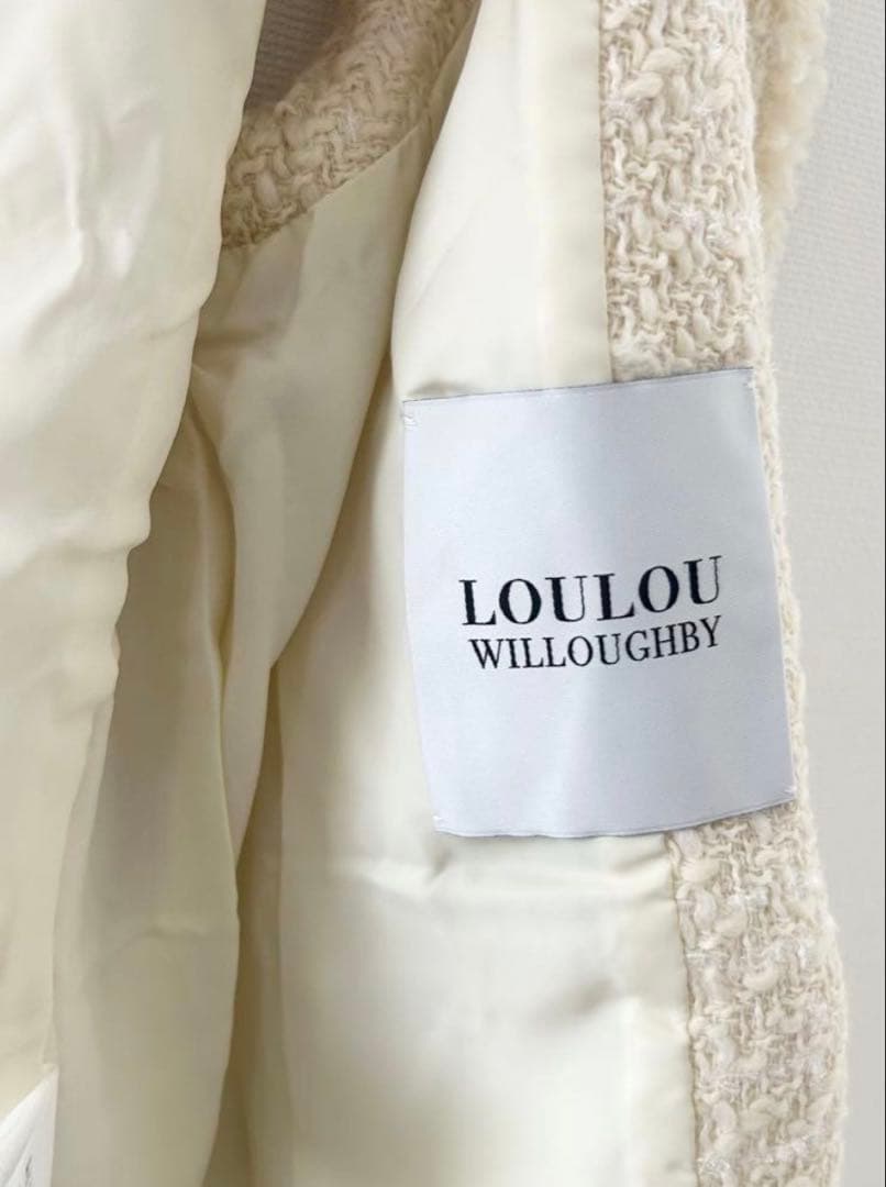LOULOU WILLOUGHBY ホワイトジレ　ジオリカラメツイード