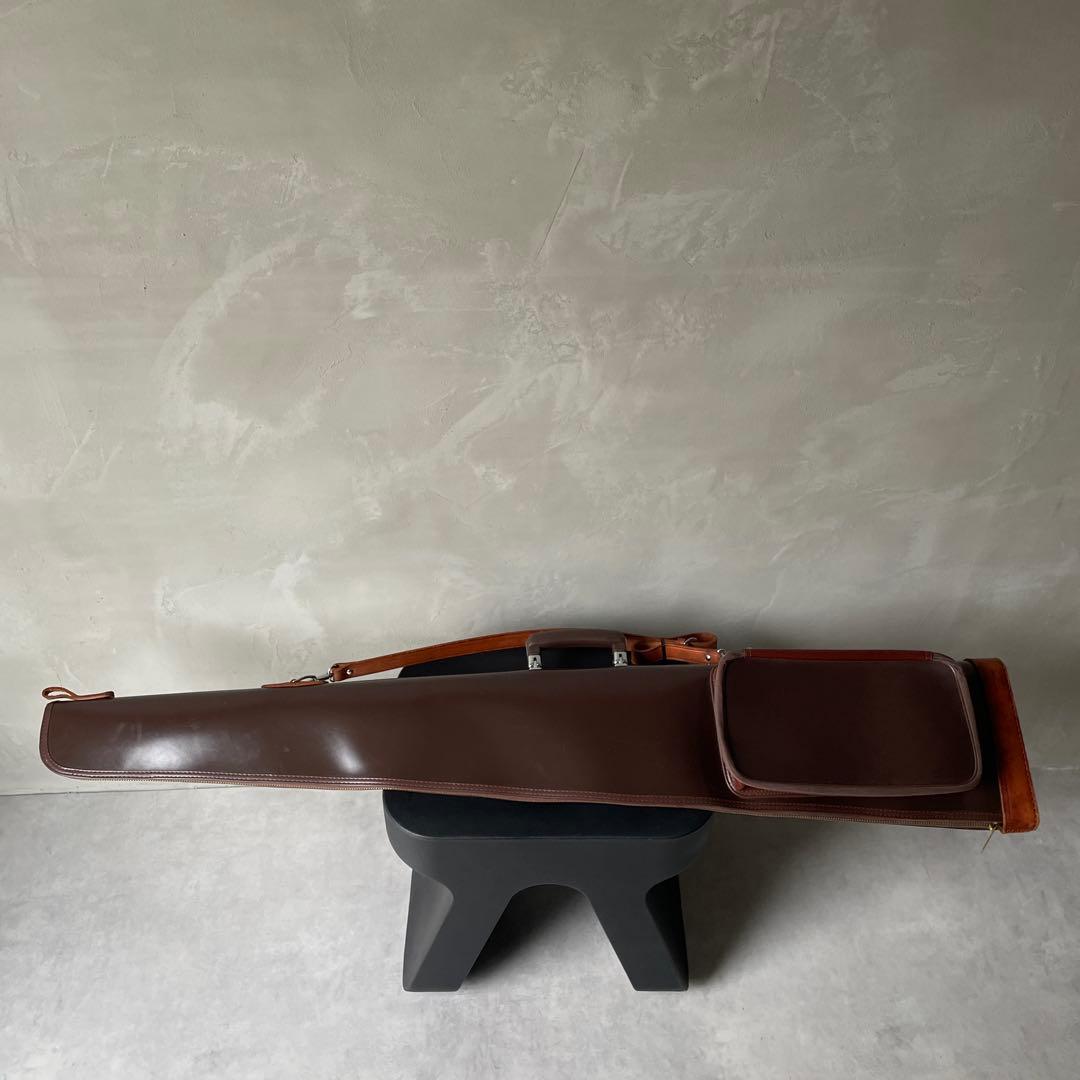 レザー　ライフル　ガンケース　セミハード　バッグ　銃のカバー　本革ストラップ付き