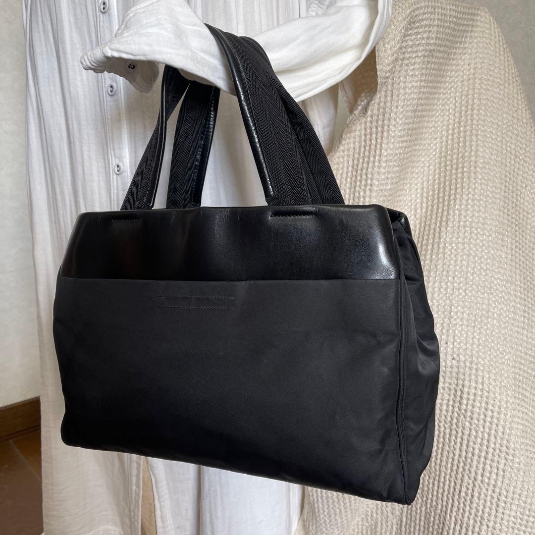 ◇ 美品 PRADA プラダ トートバッグ ナイロン×レザー ブラック ◇