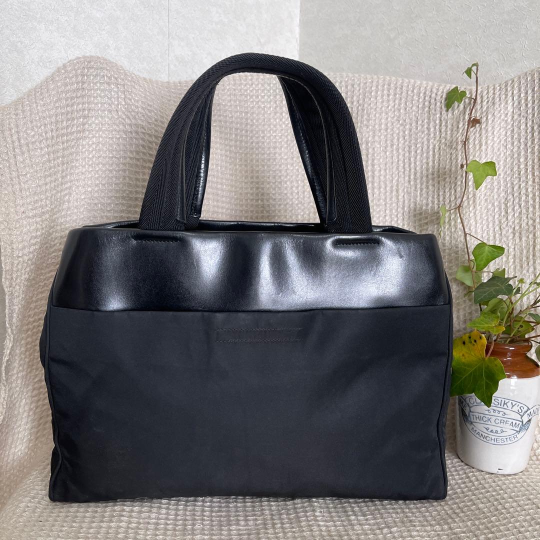 ◇ 美品 PRADA プラダ トートバッグ ナイロン×レザー ブラック ◇