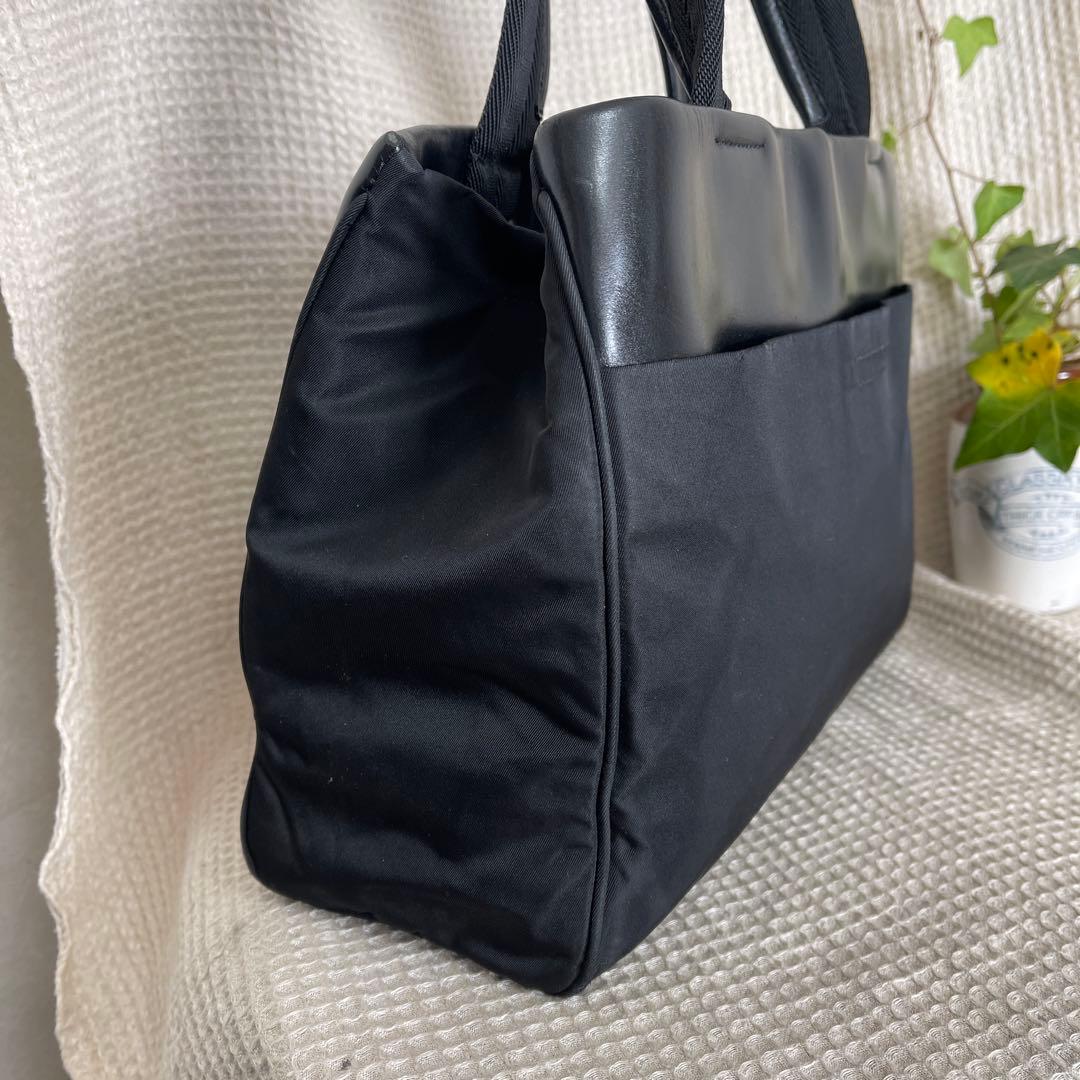 ◇ 美品 PRADA プラダ トートバッグ ナイロン×レザー ブラック ◇