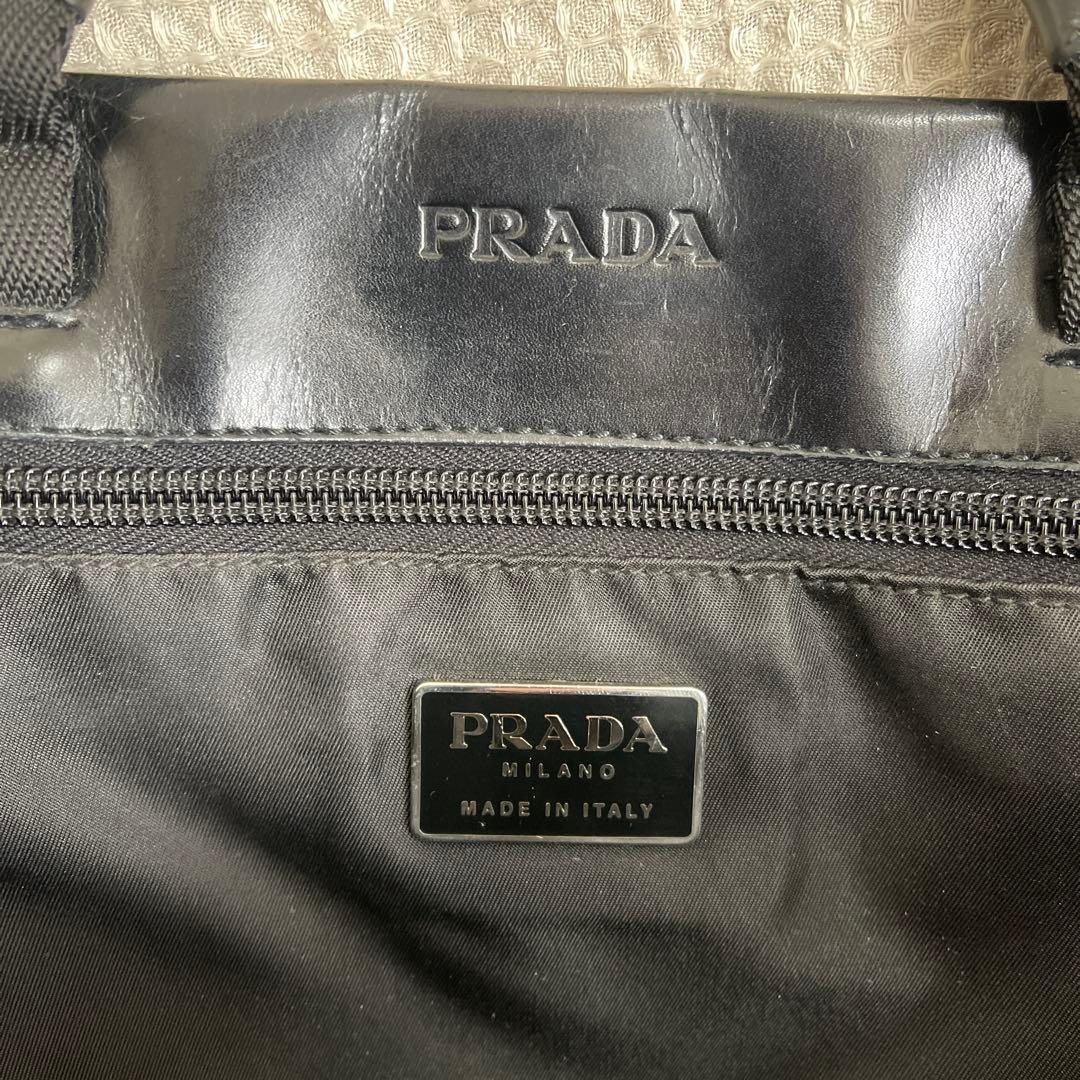 ◇ 美品 PRADA プラダ トートバッグ ナイロン×レザー ブラック ◇