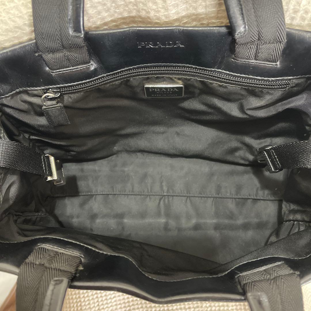 ◇ 美品 PRADA プラダ トートバッグ ナイロン×レザー ブラック ◇