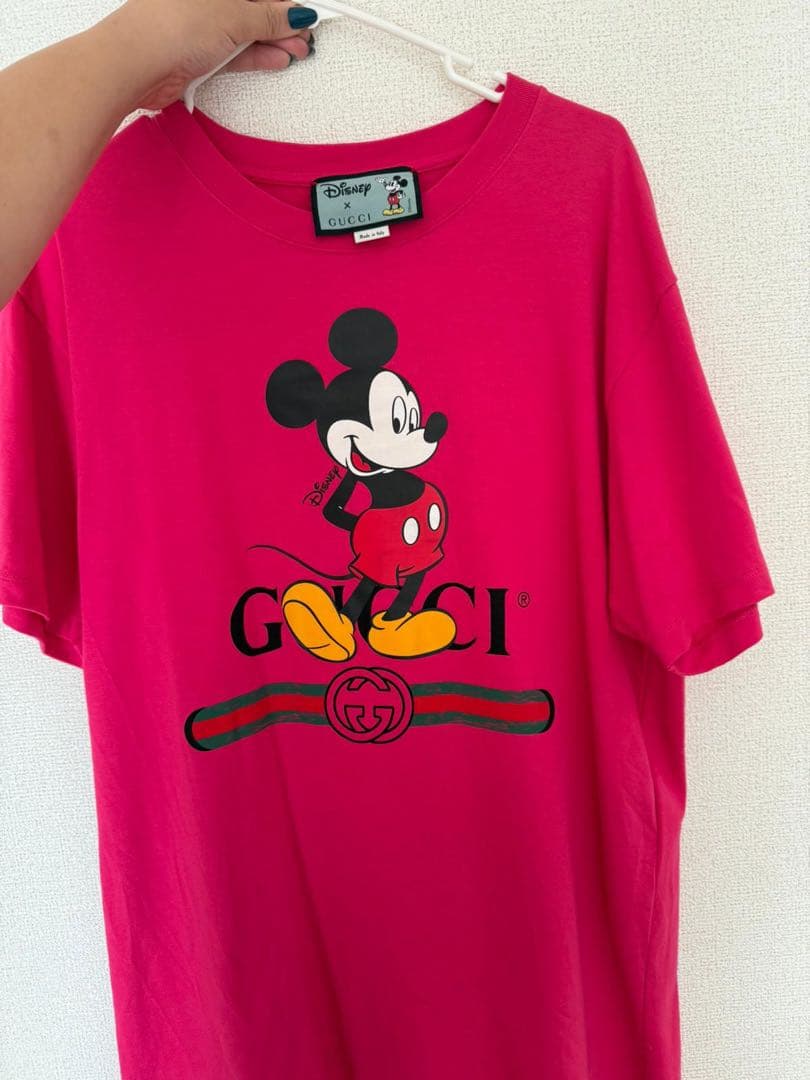 Disney x Gucci ミッキーマウス Tシャツ ピンク