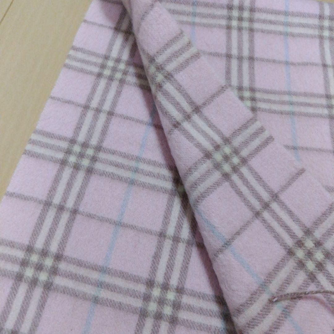 バーバリー ロンドン　ラムウール100%　マフラー　ピンク