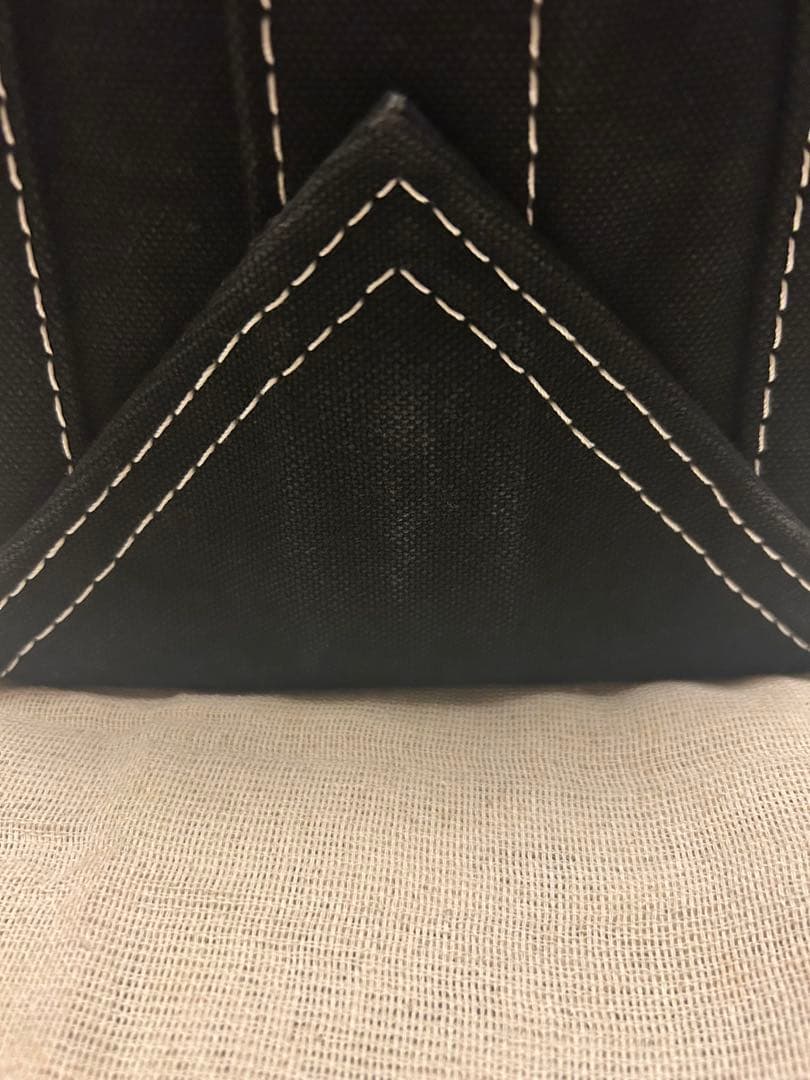 エバゴス　籐と布地のかごバッグ 黒