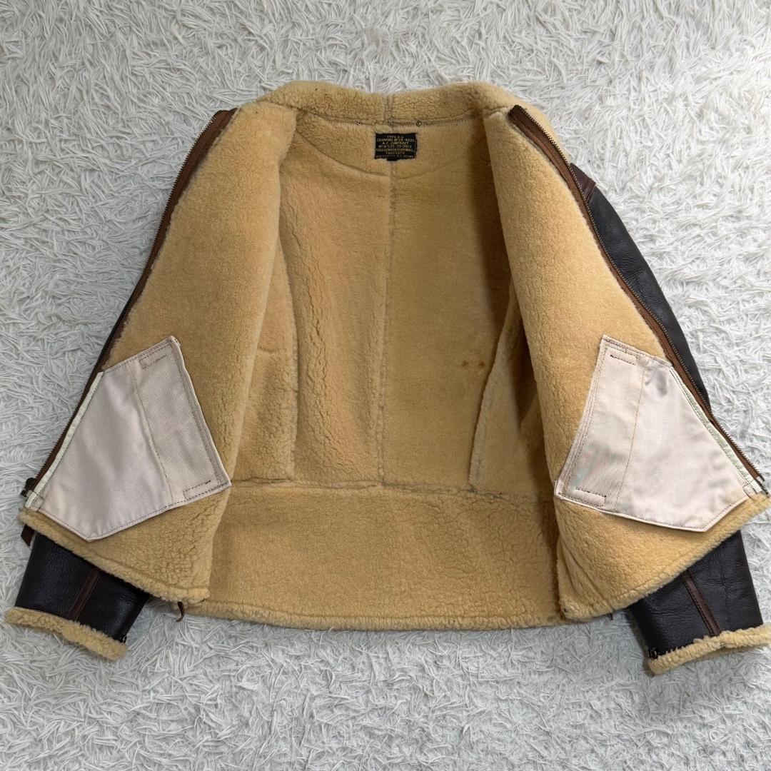 16416✨AERO LEATHER B-6 ムートン フライトジャケット 38