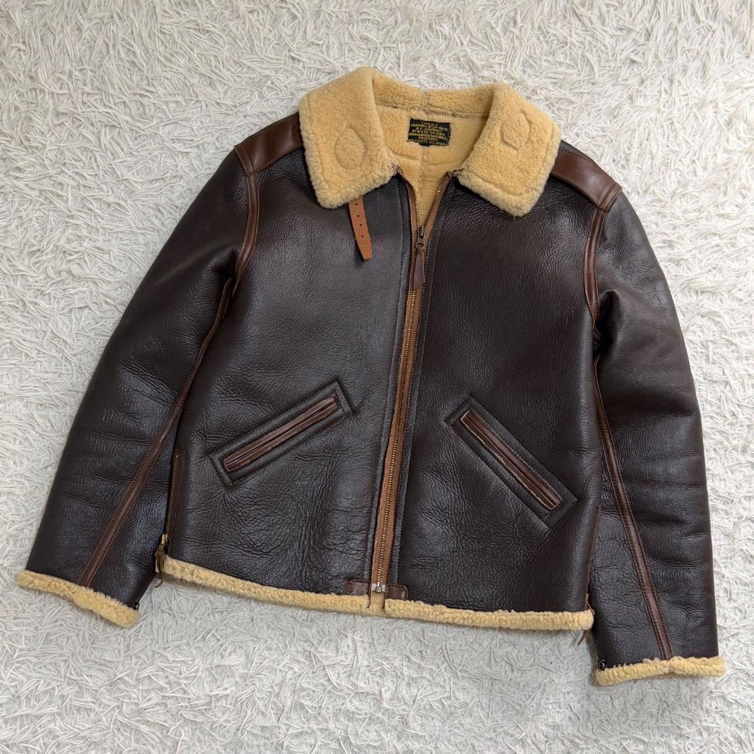 16416✨AERO LEATHER B-6 ムートン フライトジャケット 38