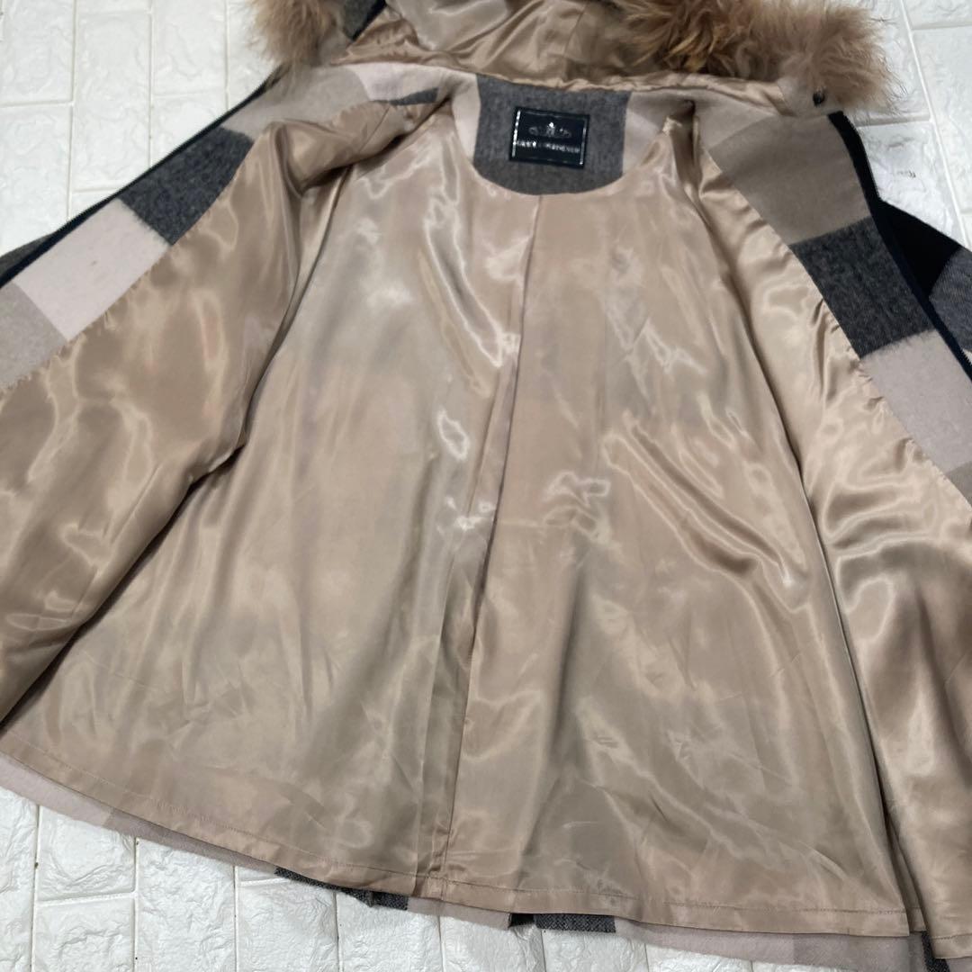 shimizu　グレースコンチネンタル　ポンチョ　フード　ファー