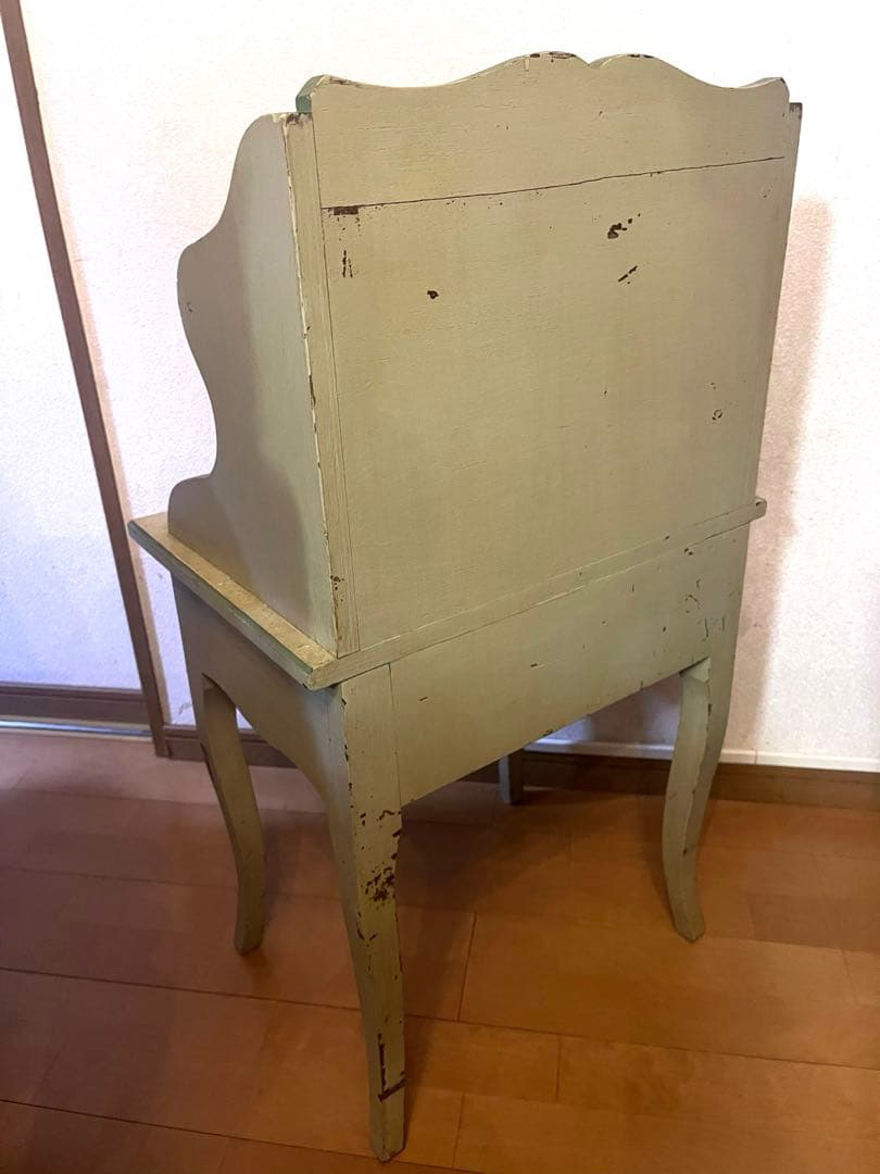 アンティーク　サイドテーブル　お花柄　ペイント