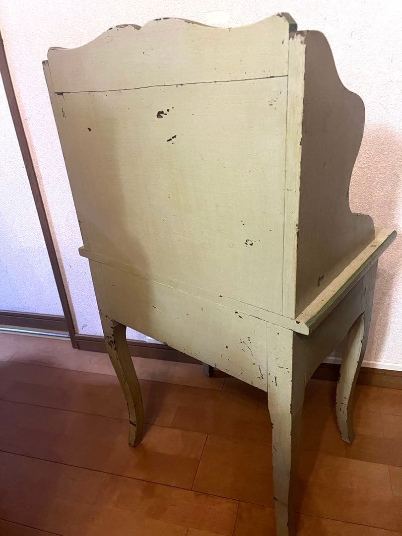 アンティーク　サイドテーブル　お花柄　ペイント