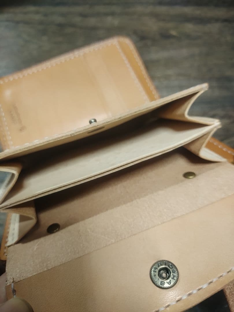 12cm LeatherChaen付■Middle Leather Wallet