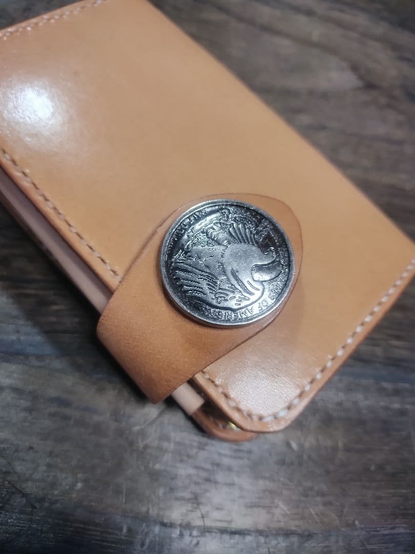 12cm LeatherChaen付■Middle Leather Wallet
