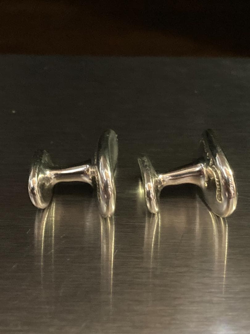 美品 ティファニー ビーンズ カフス ラージ エルサペレッティ シルバー