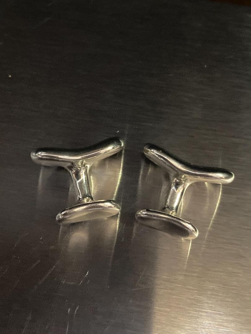 美品 ティファニー ビーンズ カフス ラージ エルサペレッティ シルバー