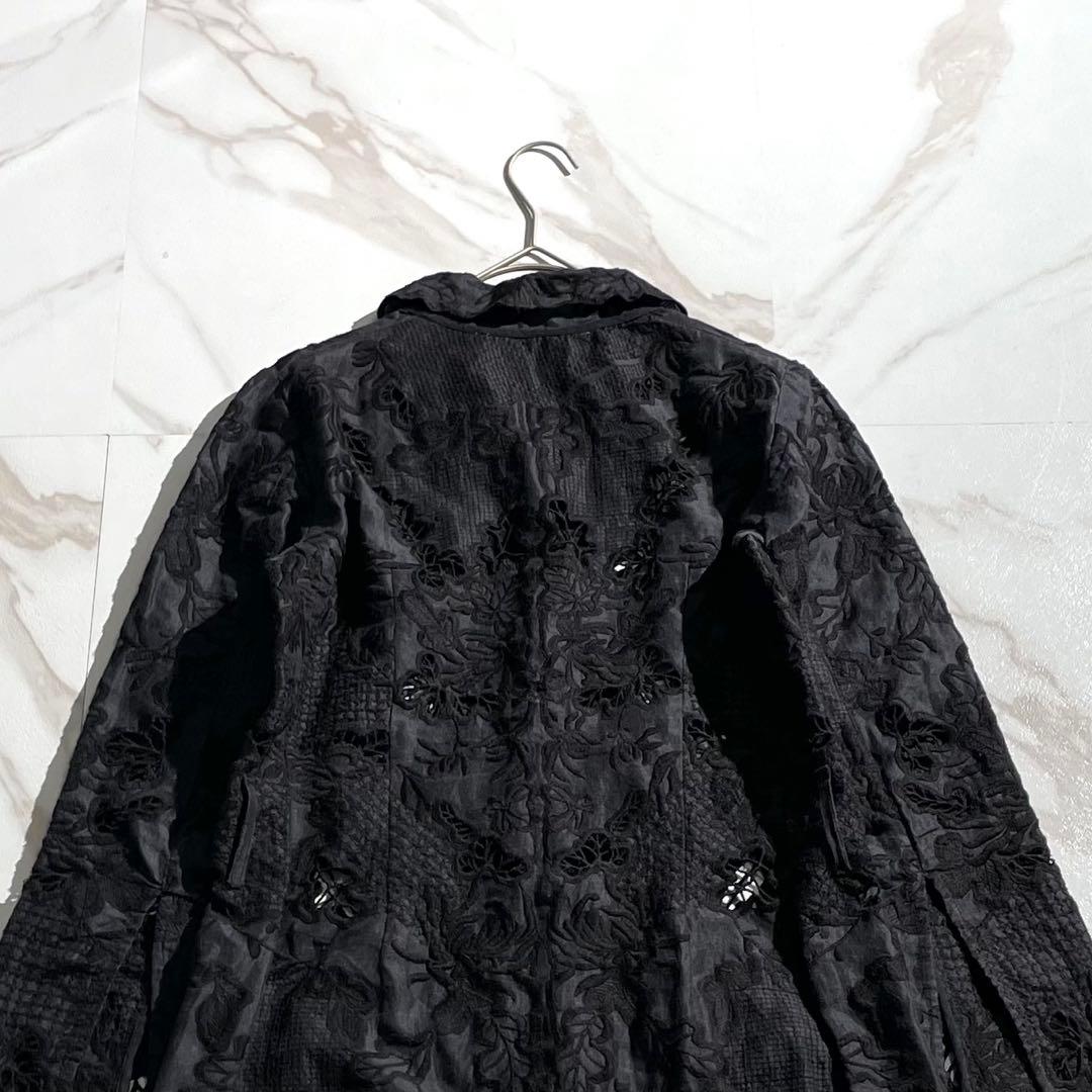 入手困難✨ エルマンノシェルビーノ レース生地 チェスターコート ネイビー