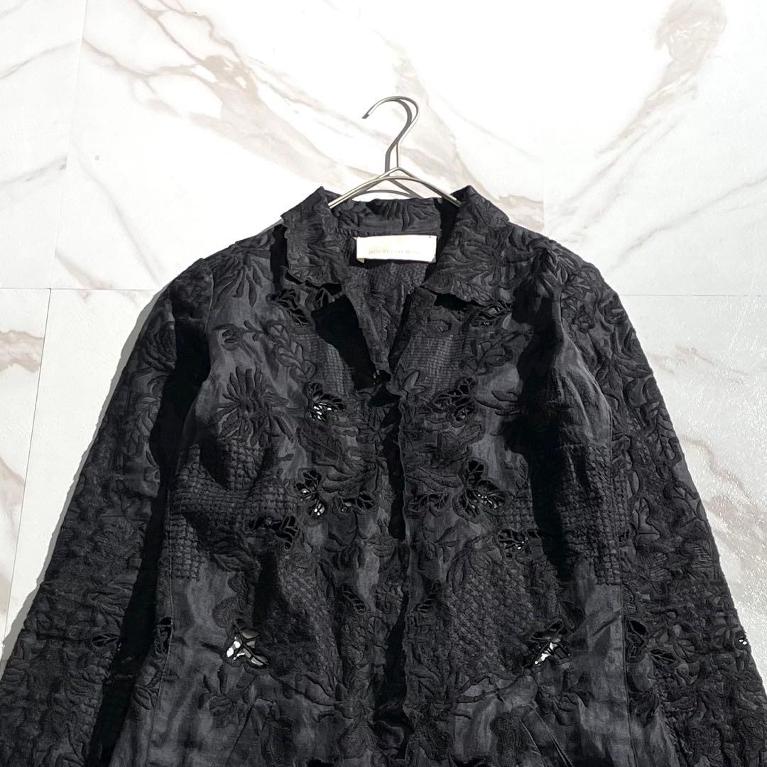 入手困難✨ エルマンノシェルビーノ レース生地 チェスターコート ネイビー