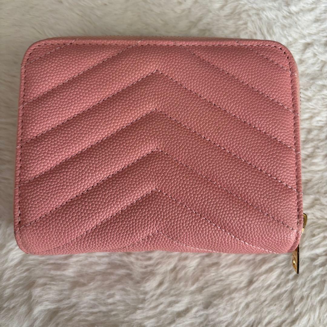 イヴサンローラン YSL 財布 コンパクト ピンク系 レディース
