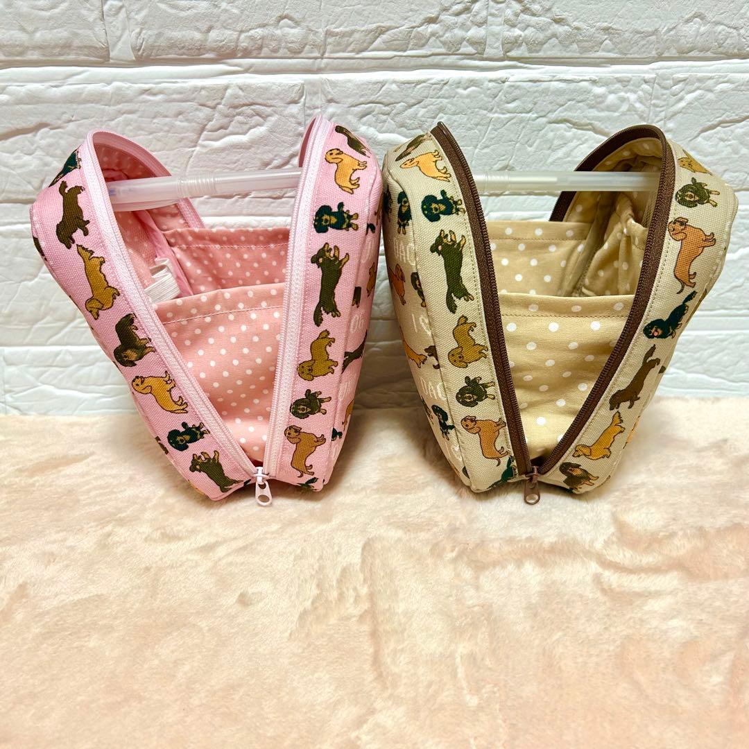 かなみです ダブルファスナーペンケース ダックスフント