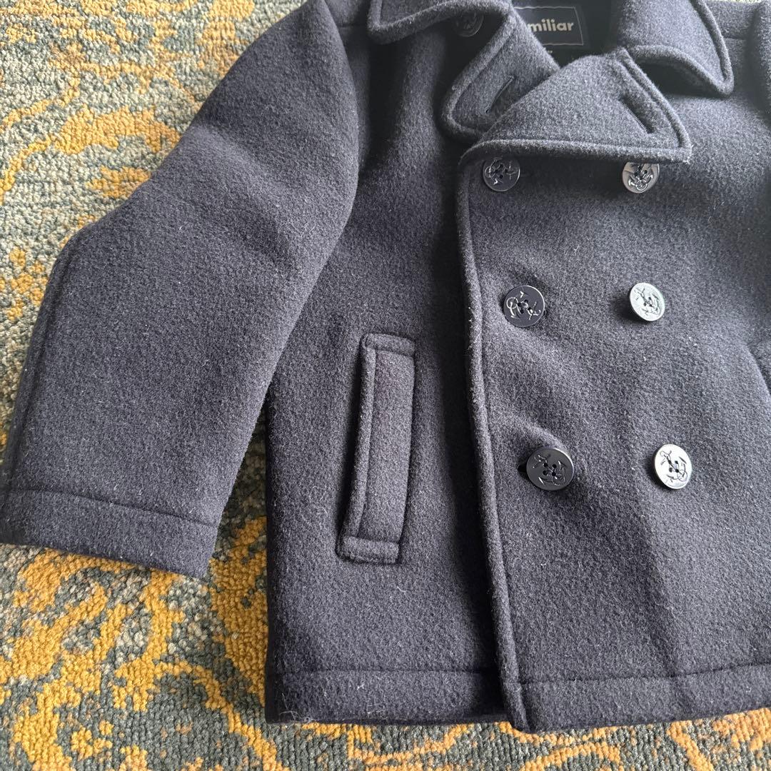 【美品、familiar 】ウールコート ネイビー110 お受験　フォーマル