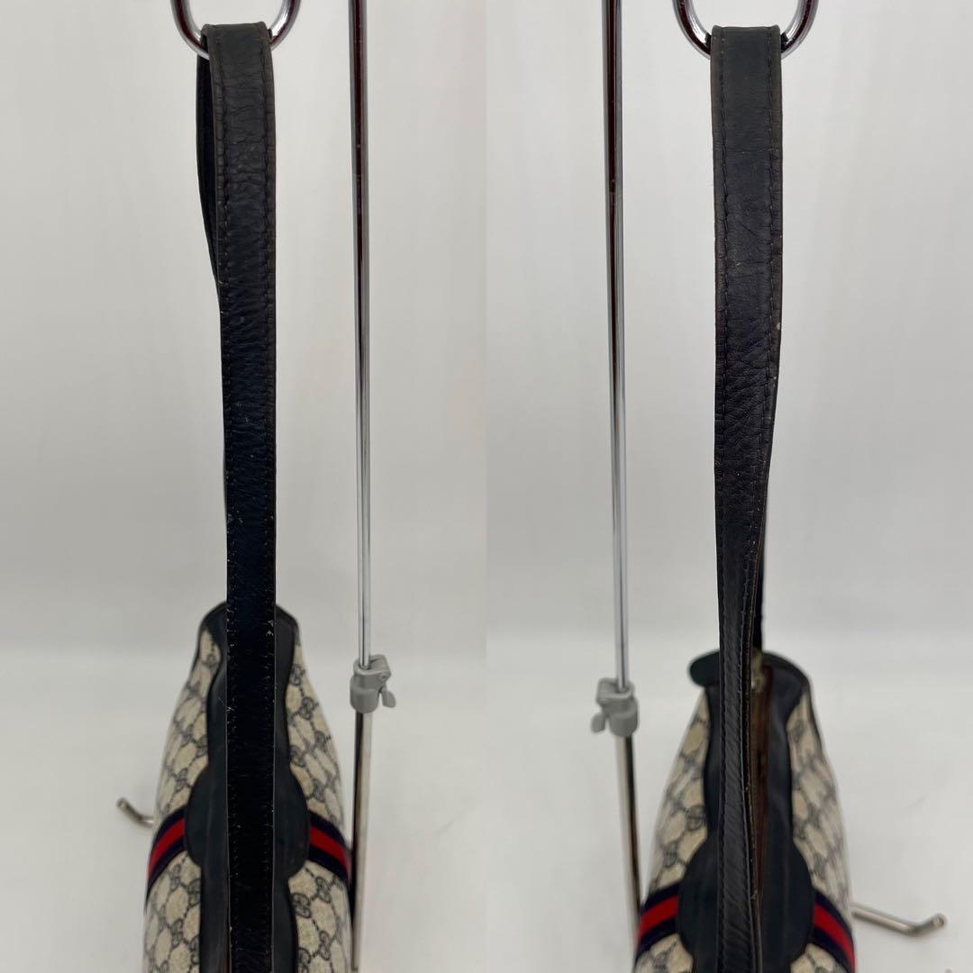 GUCCI ショルダーバッグ GG柄 シェリーライン ネイビー PVC 男女可能