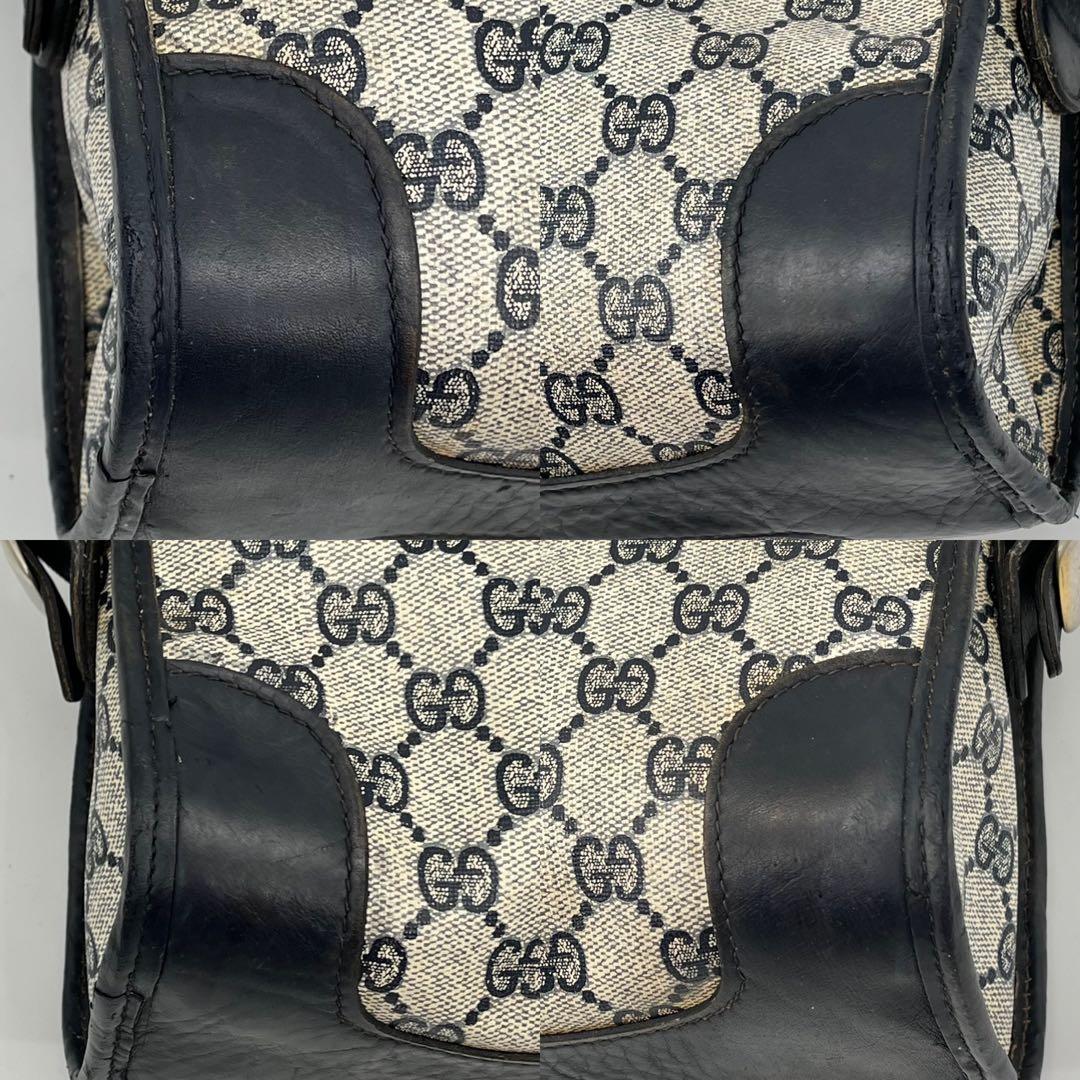 GUCCI ショルダーバッグ GG柄 シェリーライン ネイビー PVC 男女可能